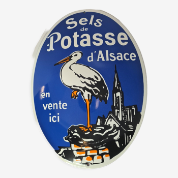 Enamelled plate potash salts of alsace