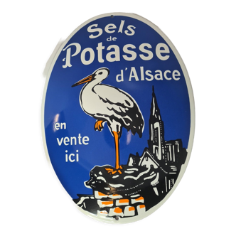 Enamelled plate potash salts of alsace