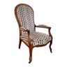 Fauteuil voltaire blanc en noyer, 1860