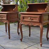 Two oak bedside tables.