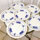 set of 6 flat plates in Terre de Fer Salins Jenny model early 20th century