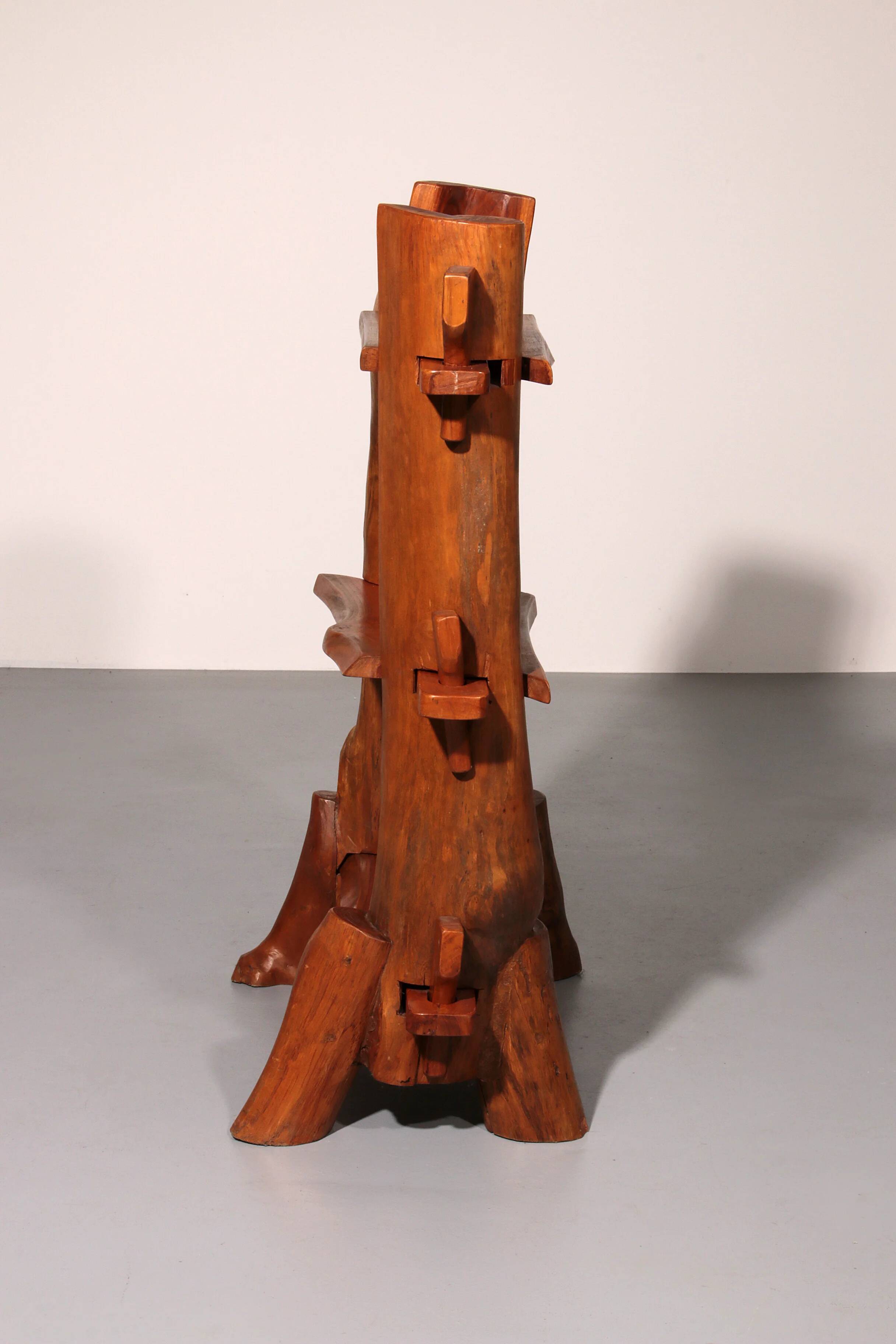 A playful mid-century French wooden bookcase 1960