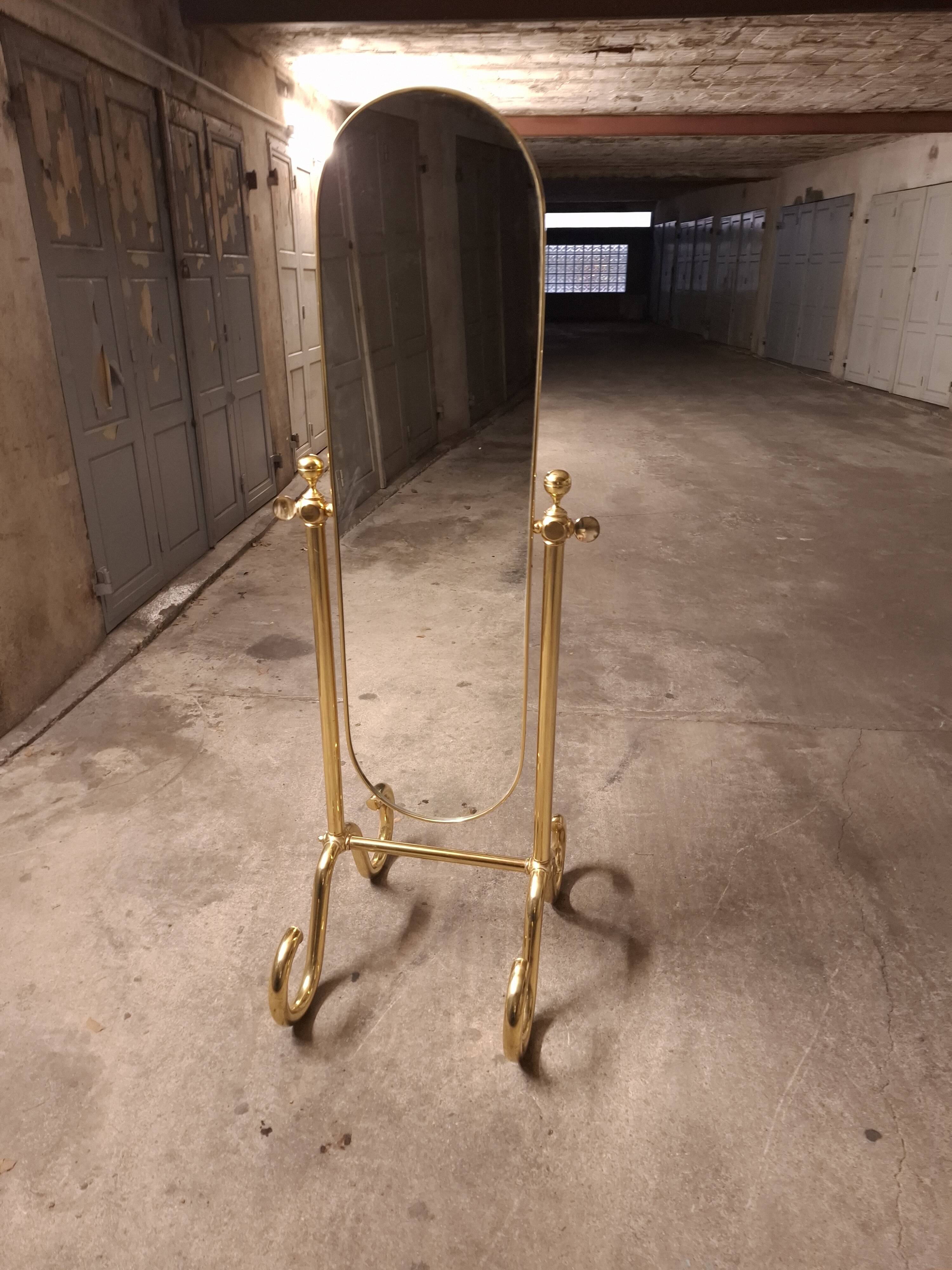 VINTAGE 70'S BRASS MIRROR