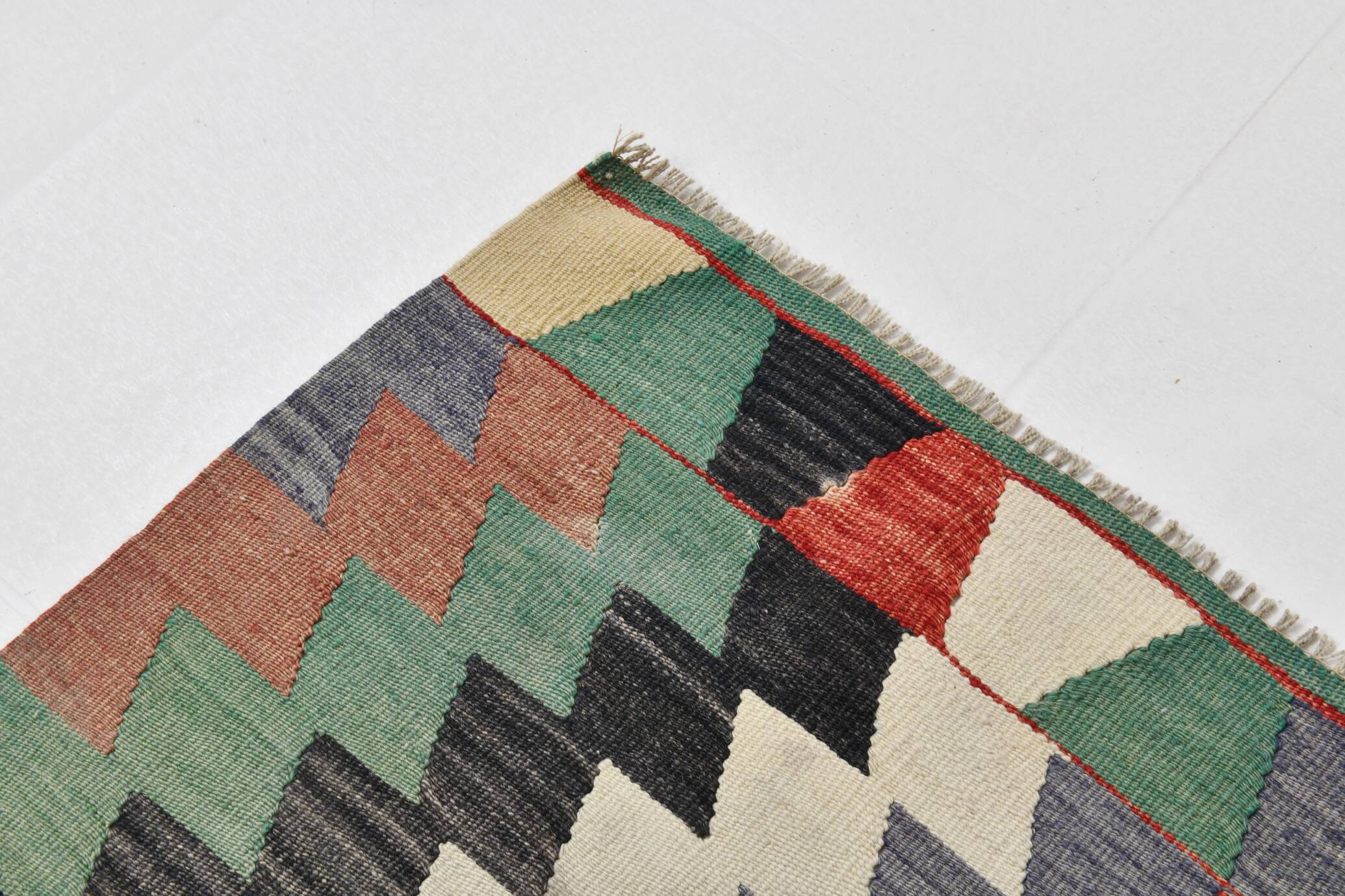 6x10 Kilim Multicolor Geometric Style Vintage Kilim Rug, 184x304 Cm