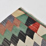 6x10 Kilim Multicolor Geometric Style Vintage Kilim Rug, 184x304 Cm