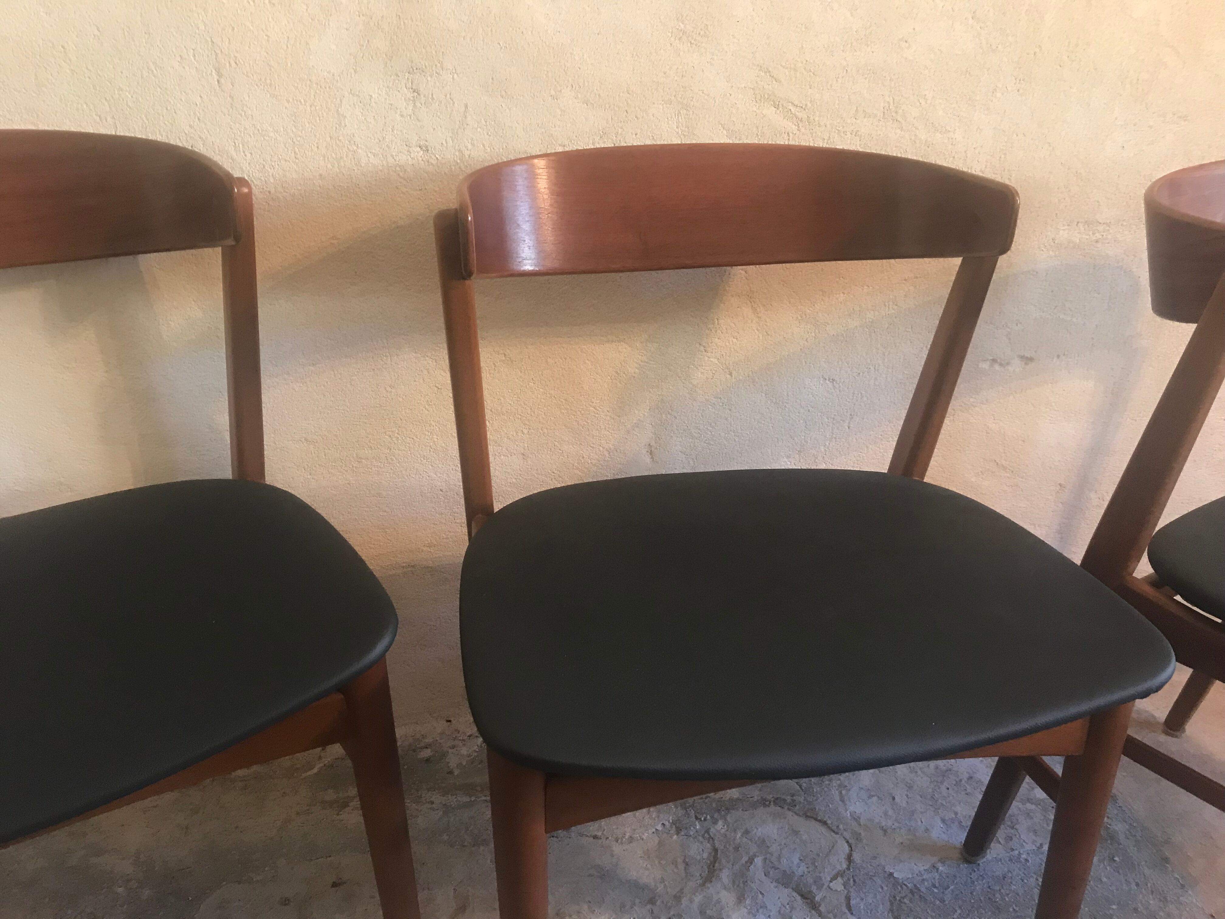 Set of 4 vintage Danish teak chairs Farstrup 206, Denmark 1960's