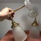 Pair of glass tulip wall sconces