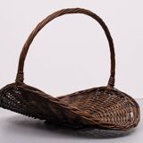 Vintage Rattan magazine holder 1960s Holland