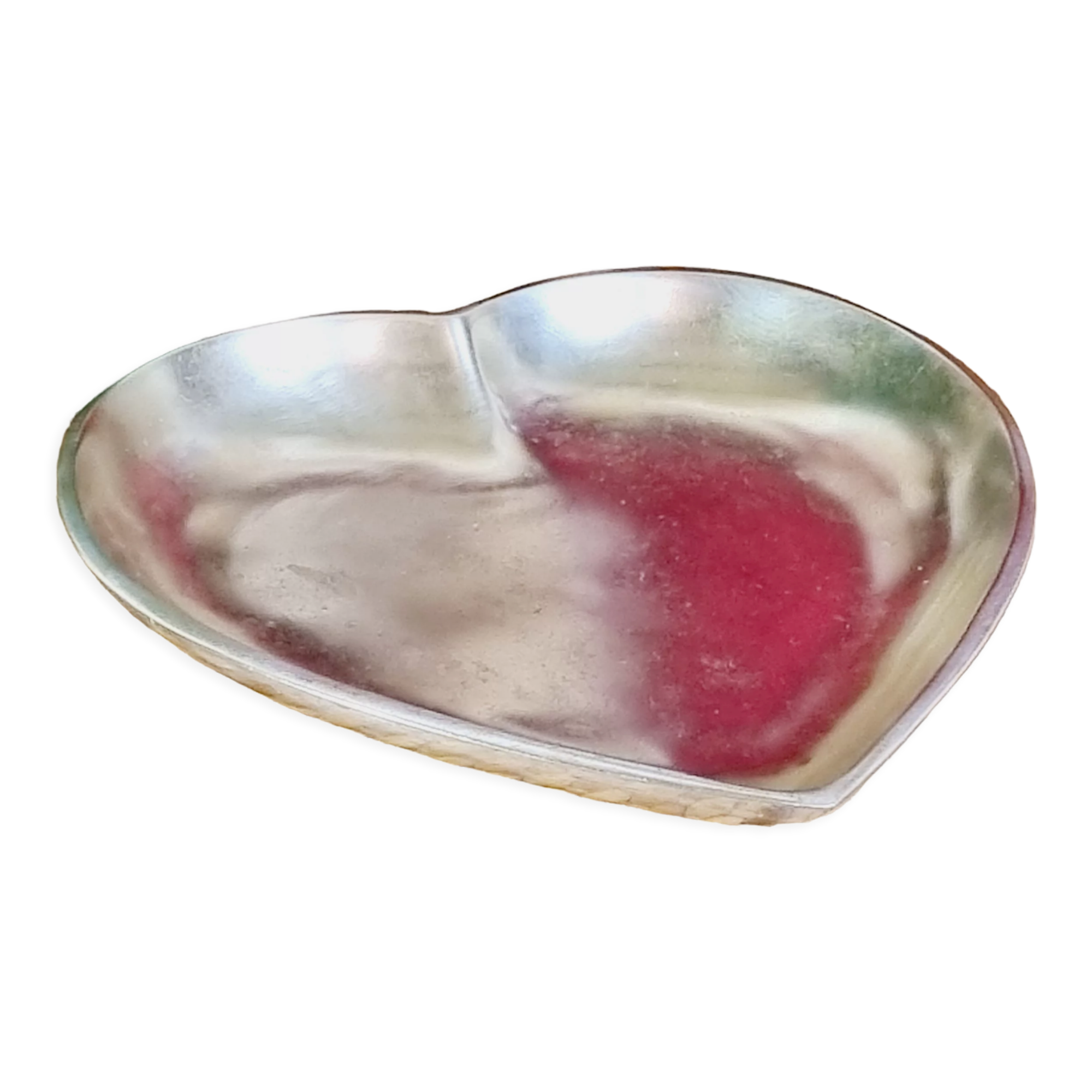 Empty brass heart pocket