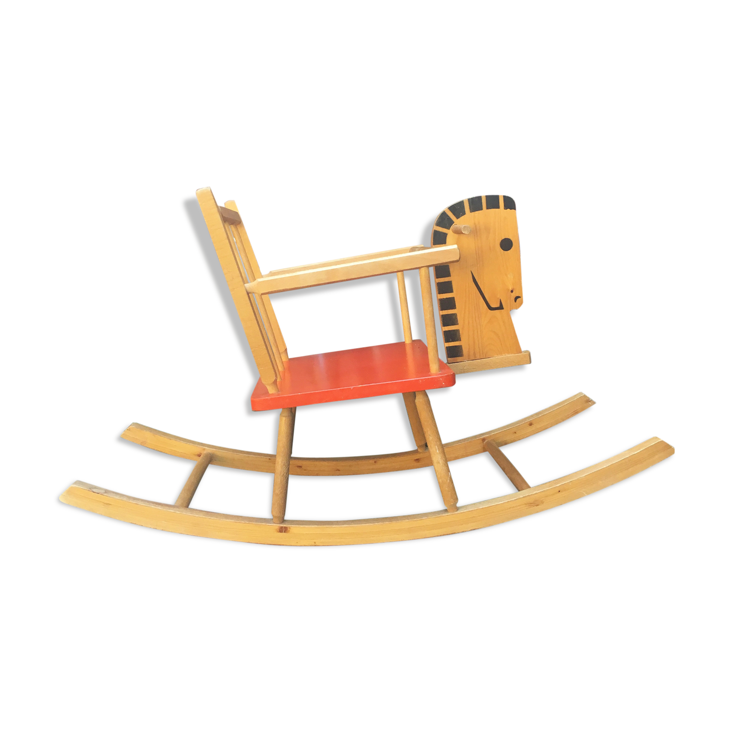 Vintage wooden rocking horse