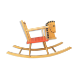 Cheval a bascule en bois vintage