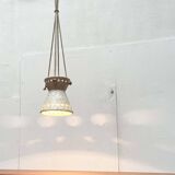 White ceramic pendant lamp in mid-century modern Danish style, 1960s.