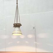 White ceramic pendant lamp in mid-century modern Danish style, 1960s.
