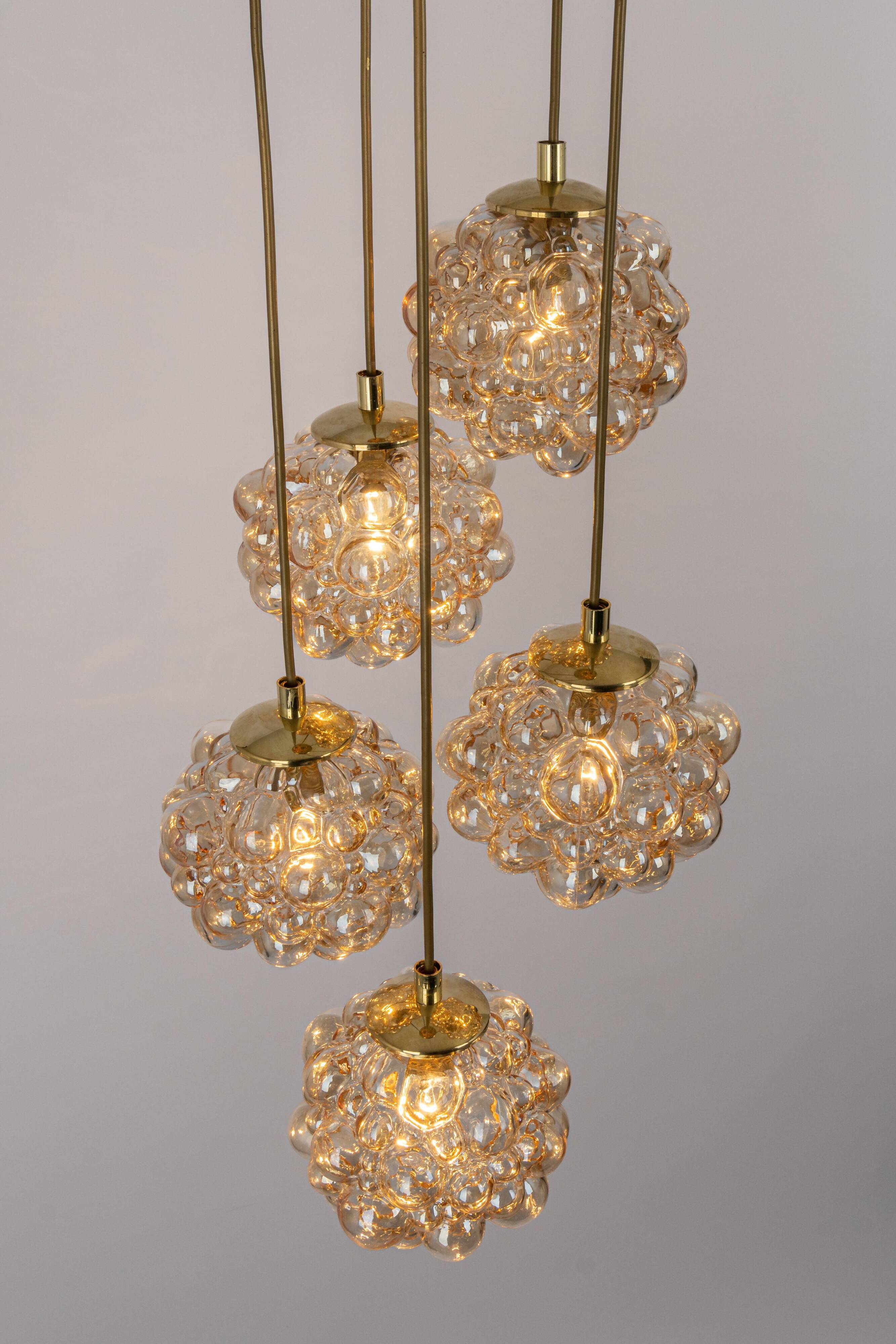 Grand cascading bubble glass chandelier Limburg, Germany, 1970s.