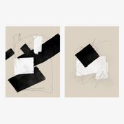 Pair of giclee prints, abstract wall art set of two, 50x70cm
