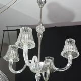 Luxury Art Decò Barovier e Toso Chandelier, Murano "Bubble" Glass, 1950s