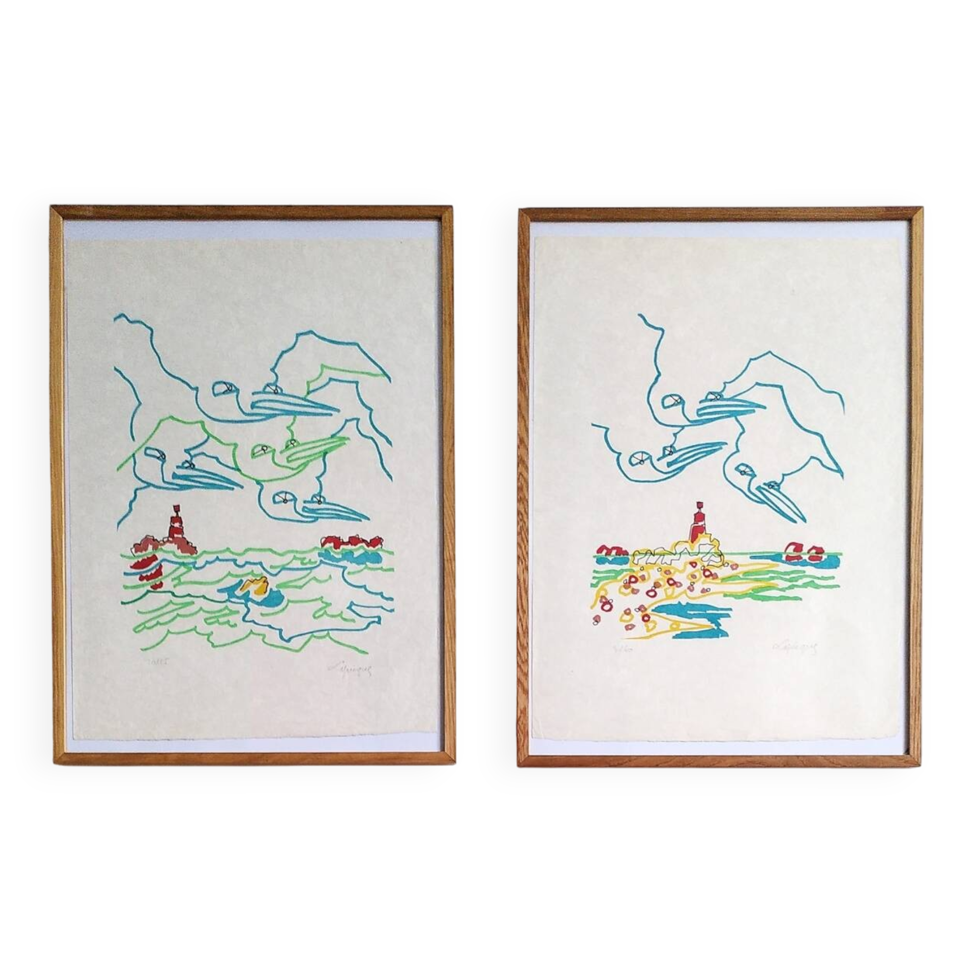Lot of two Charles Lapicque lithographs