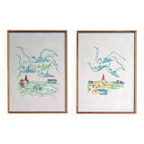 Lot of two Charles Lapicque lithographs