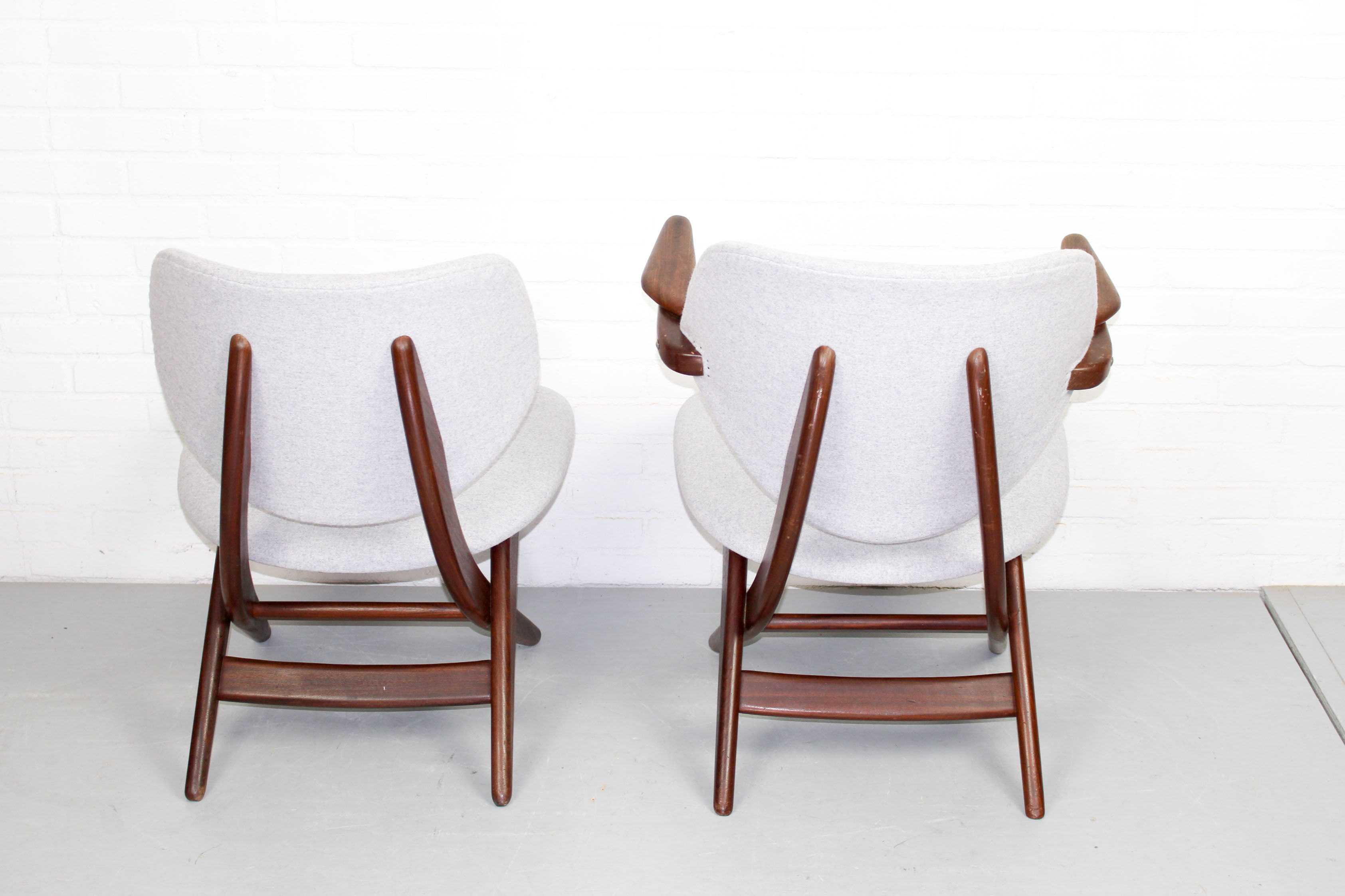 Set of 2 Louis van Teeffelen for Webe easy chairs "pelican",   1960s