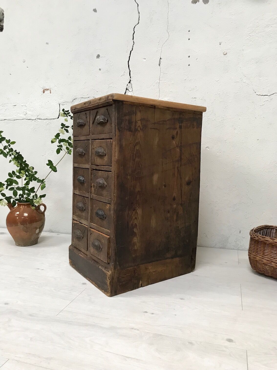 Wooden craft furniture with 10 drawers