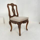 18th-Century German Baroque Chair in Carved Walnut, 1740s