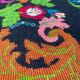 Romanian wool vintage carpet floral design and brown leaves