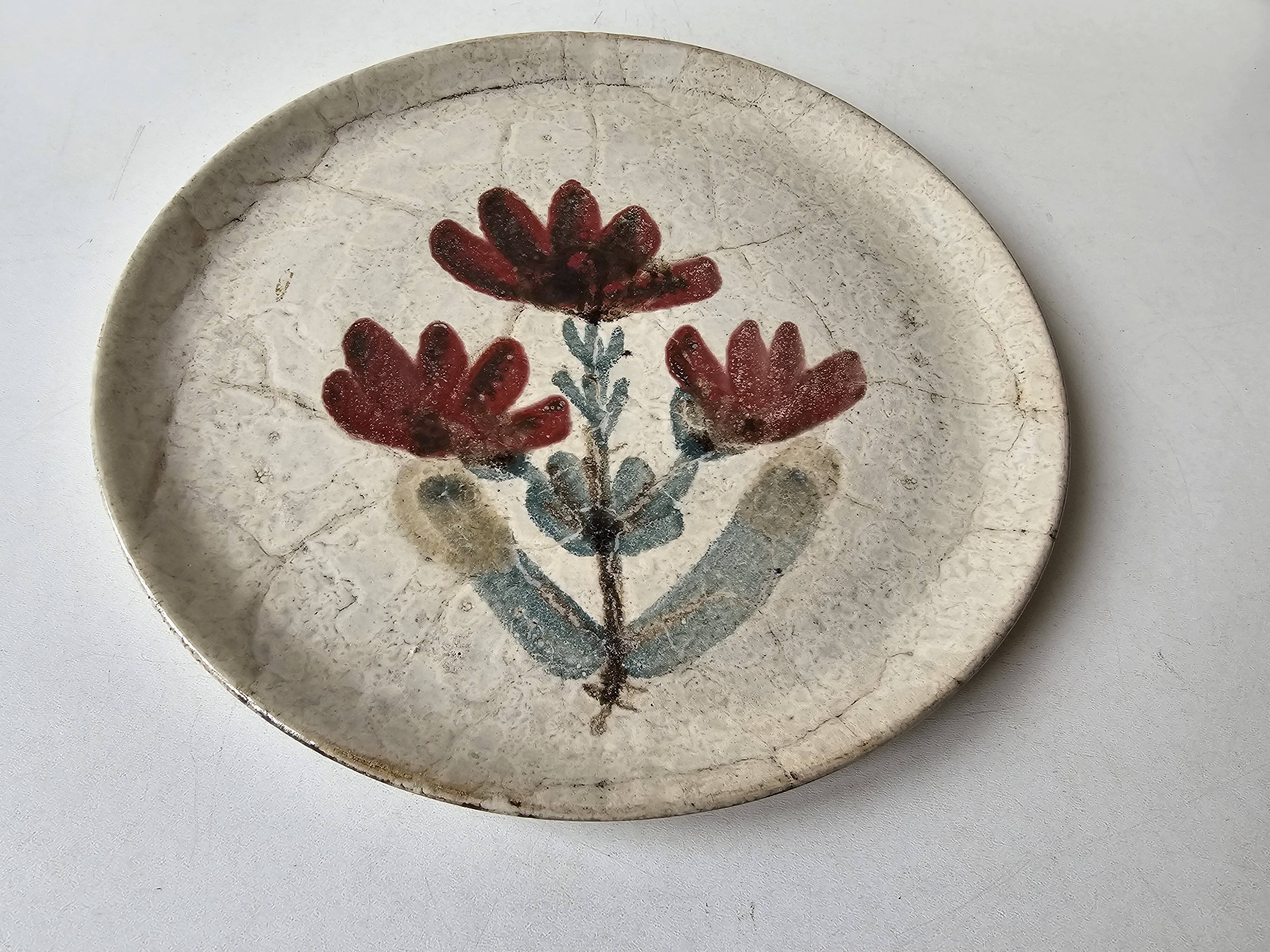 Gustave Reynaud Plate Le Mûrier Vallauris Vintage Diameter 24cm