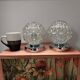 Pair of vintage glass globe chrome wall lights