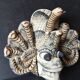 Ancient Balinese mask in carved wood – Protective Naga – Sculpture a