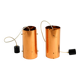 Two 50s tube pendant lamps consisting of two screwed-together copper bowls