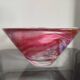 Large salad bowl / bowl in blown glass - pink and purple tones