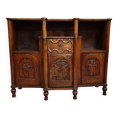 Buffet ancien sculpté en bois massif – Décor angelots – XIXe siècle