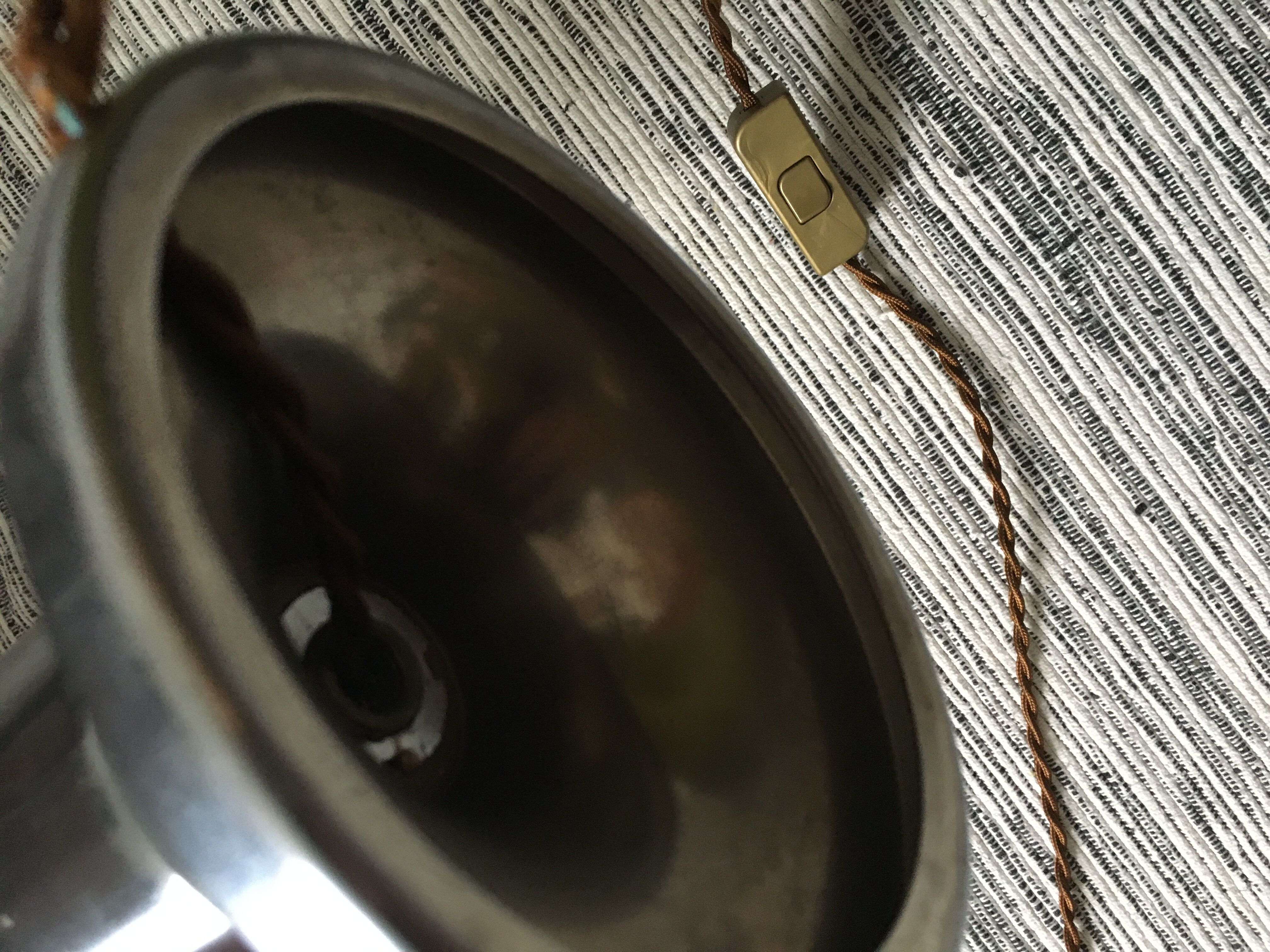 Vintage 70's brushed steel cylindrical lamp