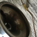 Vintage 70's brushed steel cylindrical lamp