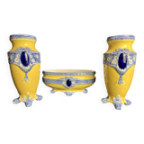 Art Nouveau 3-piece Fives Lille set by Bryun circa 1900