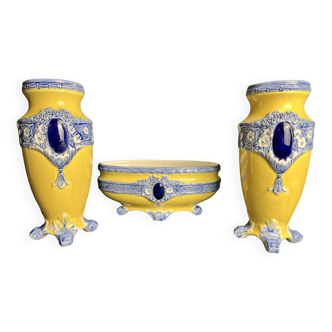 Art Nouveau 3-piece Fives Lille set by Bryun circa 1900
