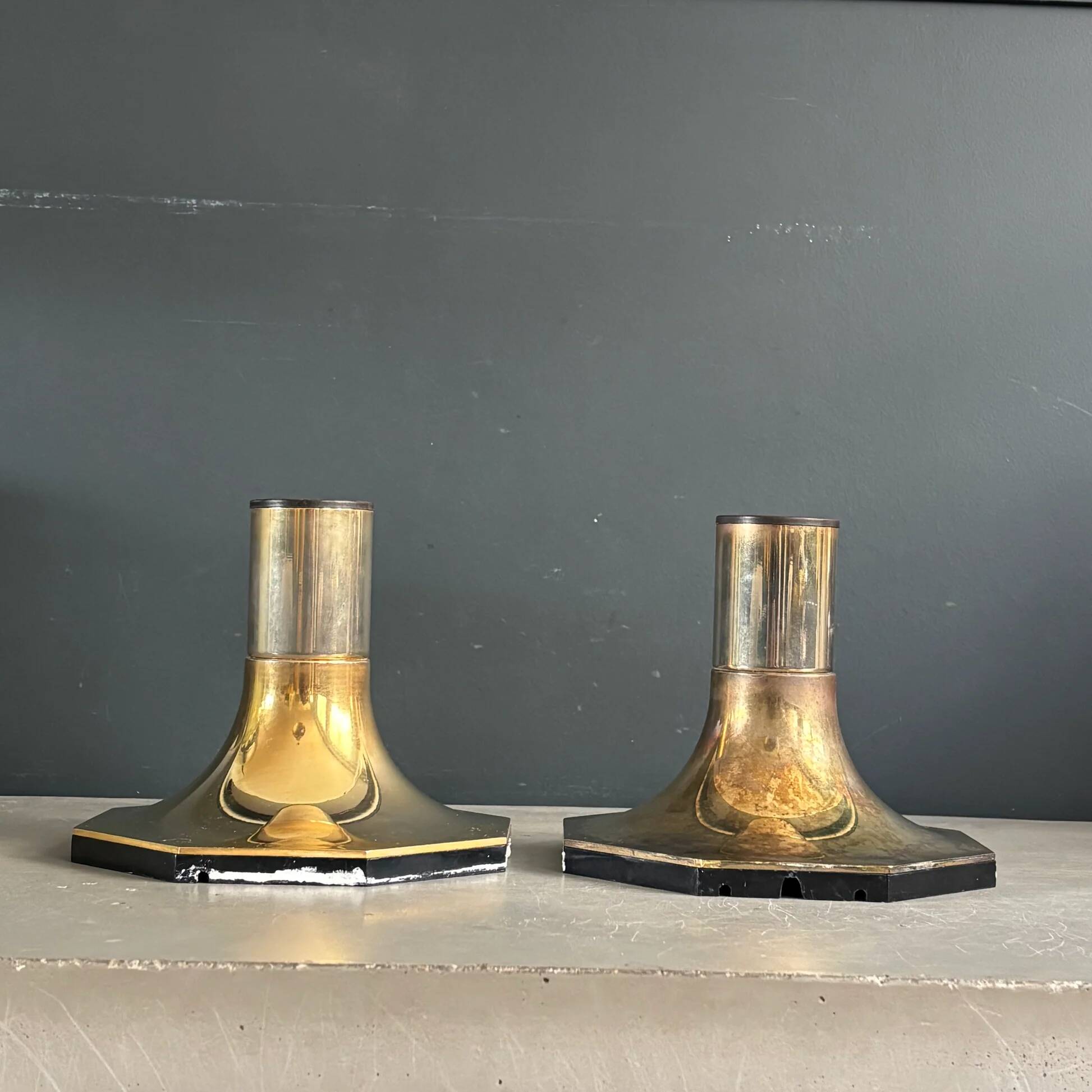 Pair of vintage Italian gold wall sconces