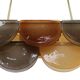 Contemporary Elongated Brown and Gold Murano Glass and Brass Ceiling Lamp, Italy
