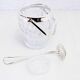 Glass ice bucket with spoon 1970