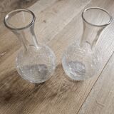 Pair of cracked glass vases
