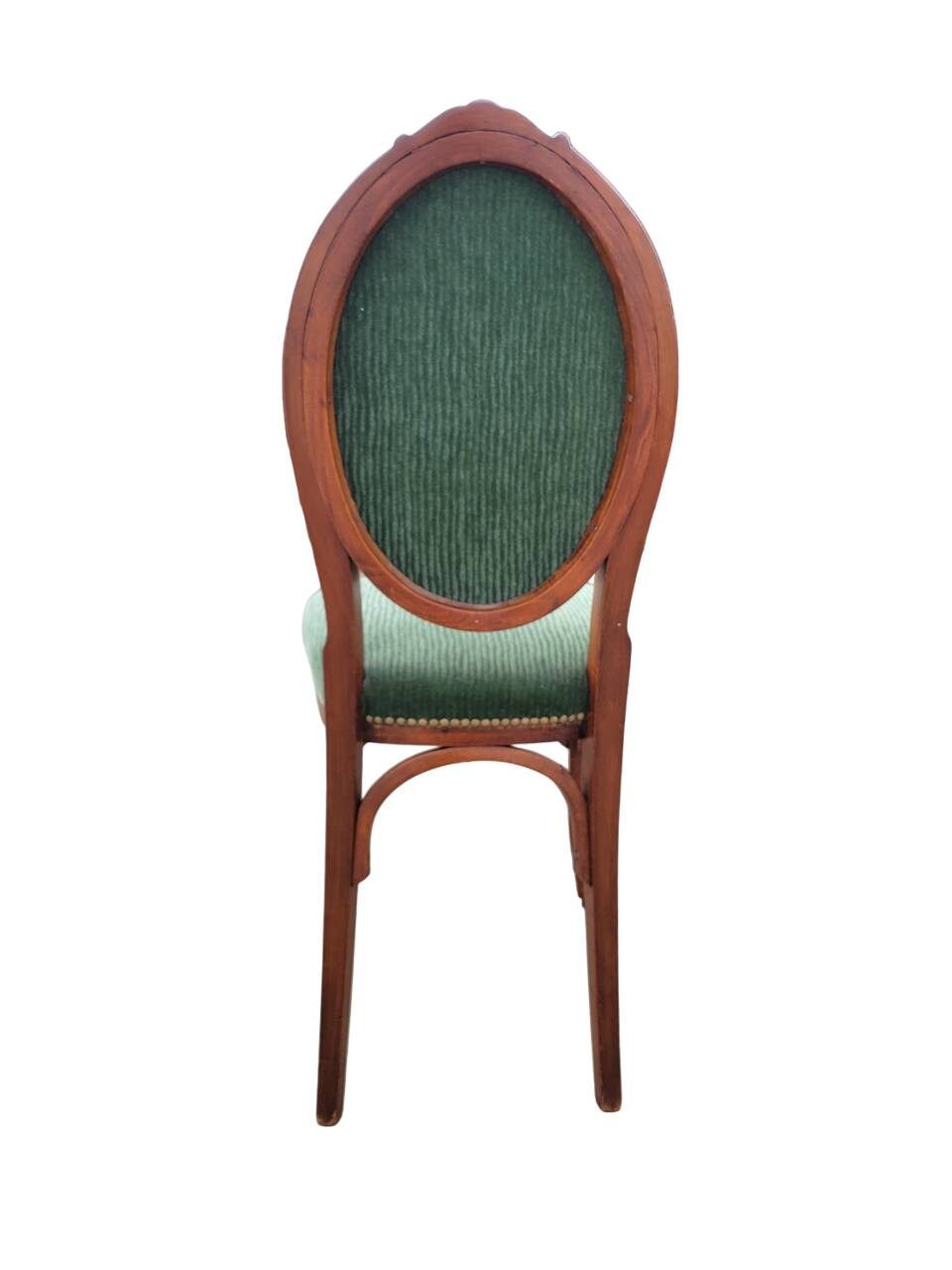 Antique green corduroy medallion chair