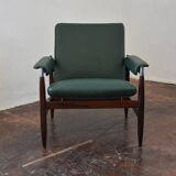 Fauteuil en palissandre & simili cuir modèle 112 par Leolux, années 1960