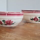 Pair of vintage earthenware salad bowls