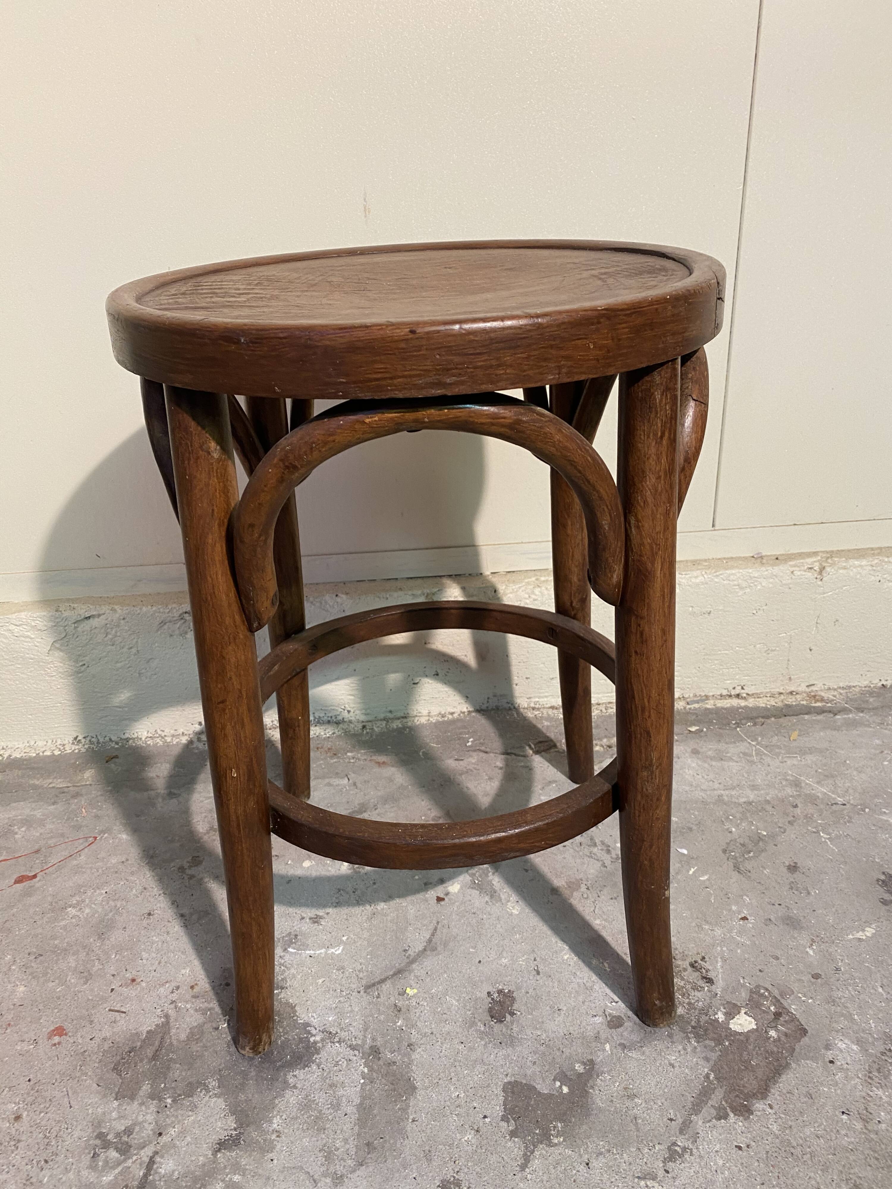 Thonet curved wooden bottom stool