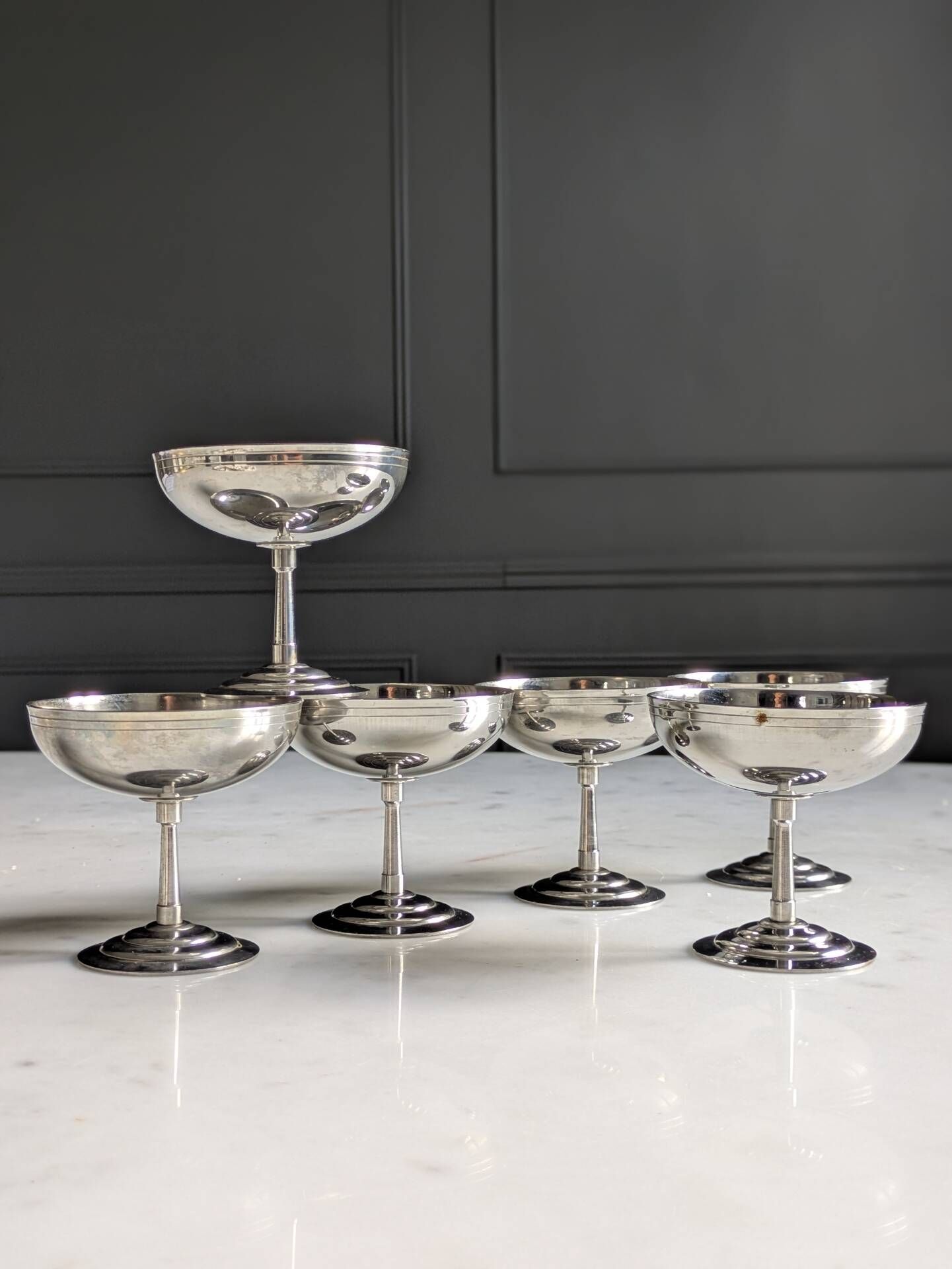 Suite de six coupes à glace/sorbet par Rémy Letang  70'