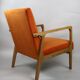 Fauteuil vintage Orange Velvet années 1970