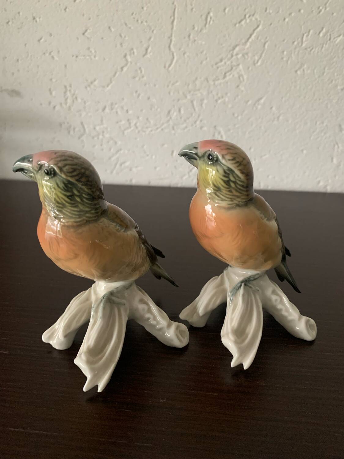 Couple d'oiseaux en porcelaine Karl Ens