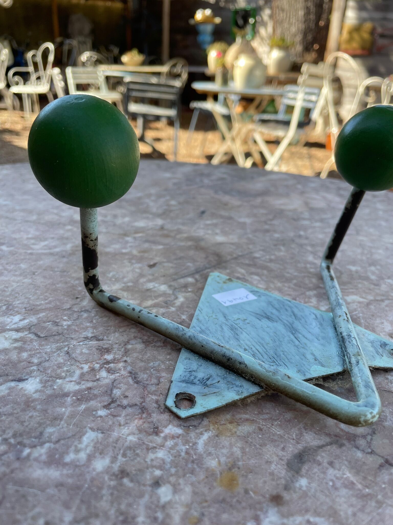 Vintage wooden and metal hook