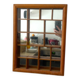 Storage box with wall-mounted glass mirror with integrated storage