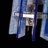 Veca appliques verre bleu structure chrome space âge , 1960s